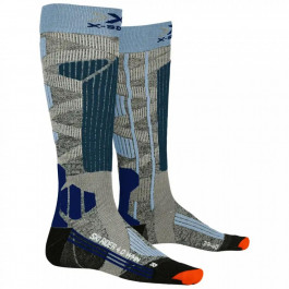 X-Bionic Лижні носки X-Socks Ski Rider 4.0 W Stone Grey Melange Mineral Blue