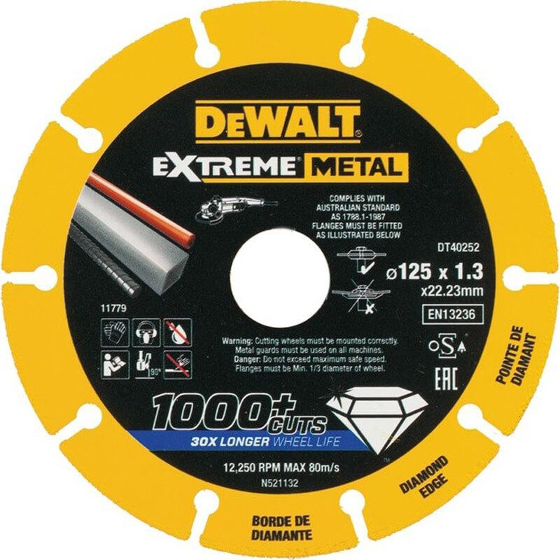 DeWALT Диск алмазный по металлу DeWALT, d = 125 мм, толщина 1.3 мм, диаметр посадочного отверстия 22.23 мм - зображення 1