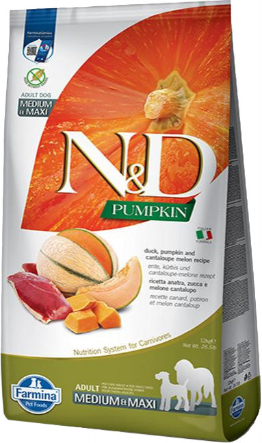 Farmina N&D Pumpkin Gгain Free Adult Medium & Maxi Duck&Cantaloupe 12 кг (168803) - зображення 1