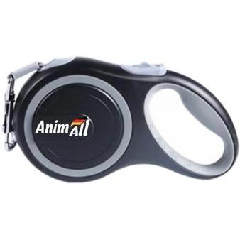 AnimAll Повідець-рулетка  L до 50 кг, 5 м Сіро-чорний (2000981099268) - зображення 1