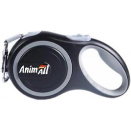 AnimAll Повідець-рулетка  L до 50 кг, 5 м Сіро-чорний (2000981099268)