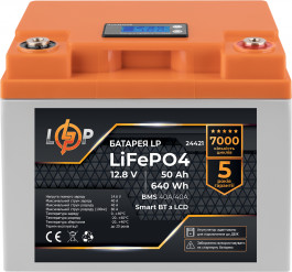   LogicPower LP LiFePO4 12,8V - 50 Ah 640Wh BMS 40A/40А пластик LCD Smart BT (24421)