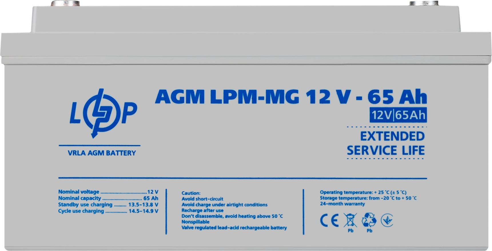 LogicPower AGM LPM-MG 12V - 65 Ah (23826) - зображення 1