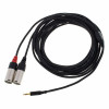 Cordial Инсертный кабель Rean plug 3.5 мм Stereo gold/2 x XLR male 3 м Black (CFY 3 WMM-LONG) - зображення 1
