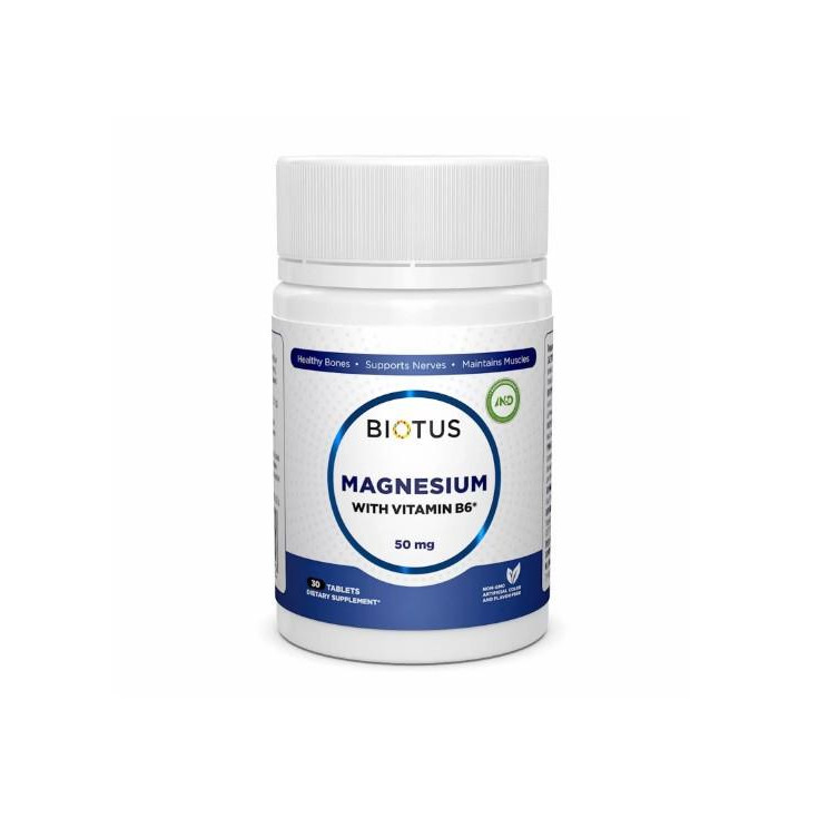 Biotus Magnesium with Vitamin B6 133 mg Магній і Вітамін В6 30 Таблеток BIO-530272 - зображення 1