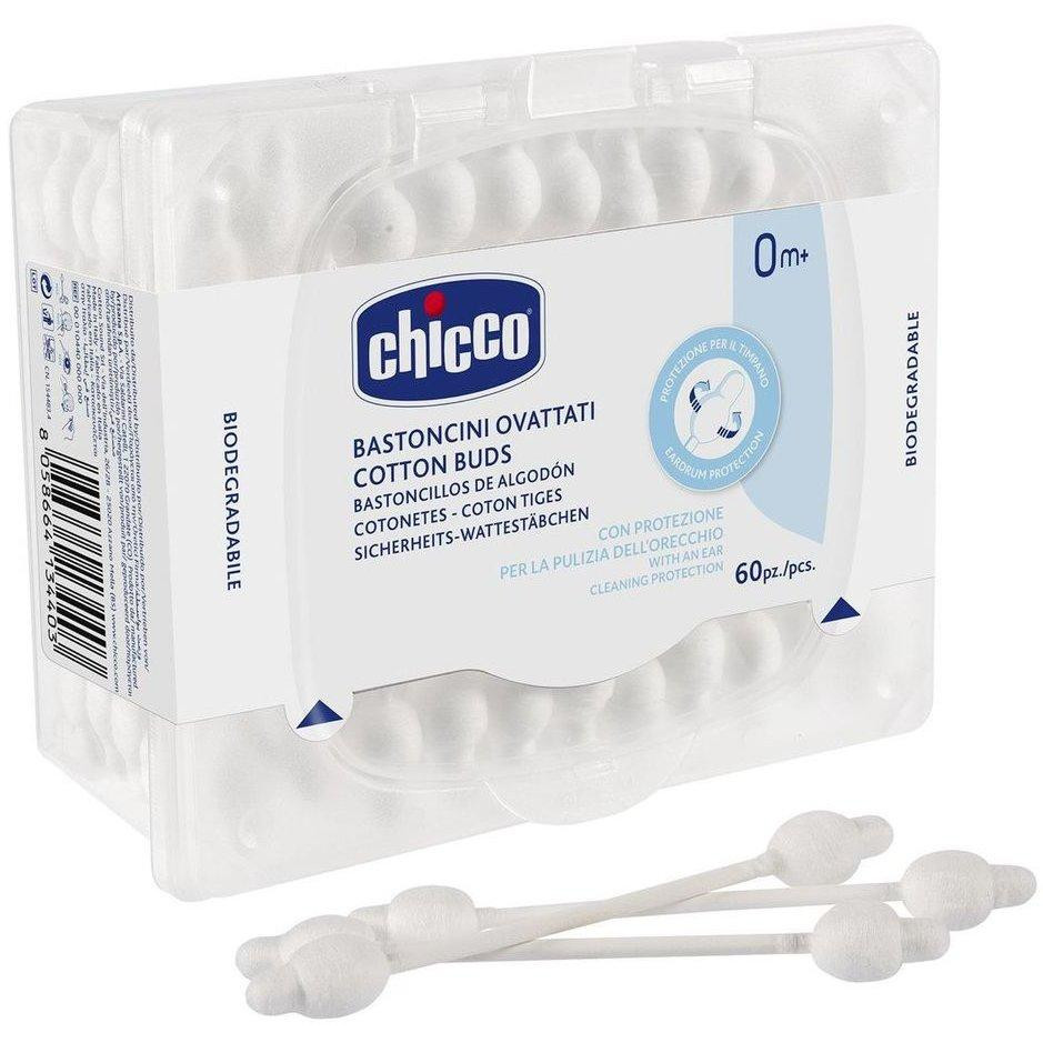 Chicco Ватные палочки Chicco с ограничителем 60 шт (10440.00) (8058664134403) - зображення 1