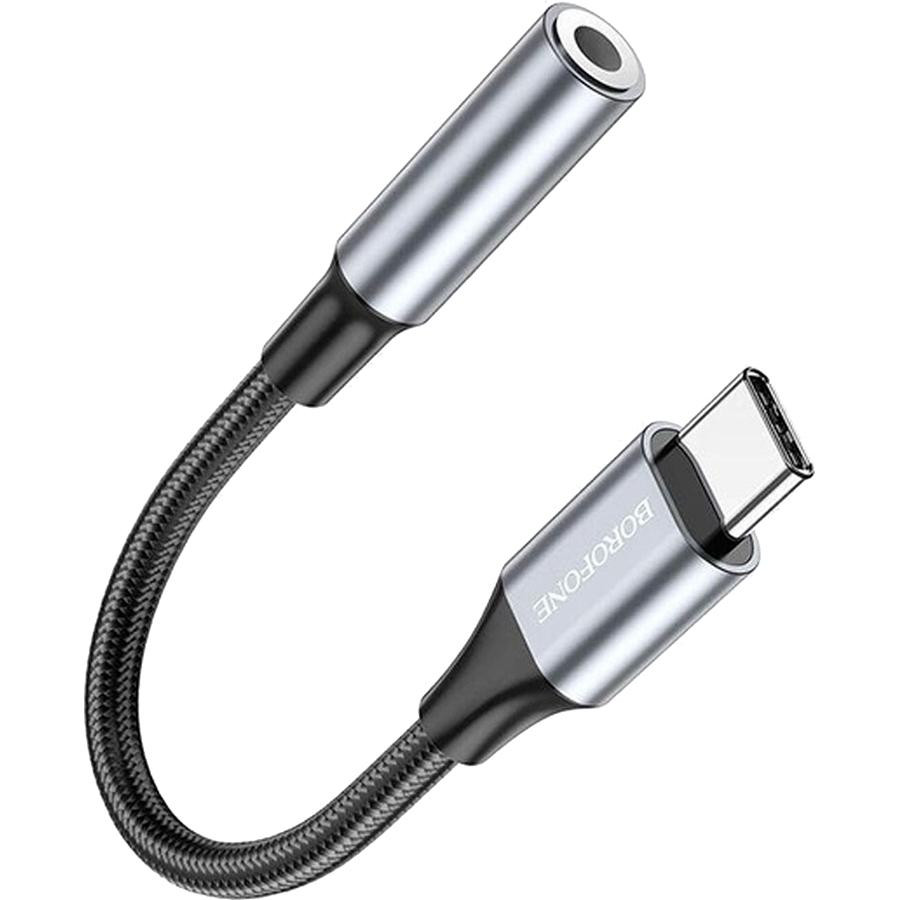 Borofone BV16 USB-C to mini-jack 3.5mm Gray (6974443389975) - зображення 1