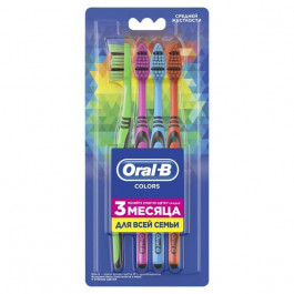 Oral-B Семейный набор зубных щеток  Color Collection Средней жесткости 4 шт (3014260104788)
