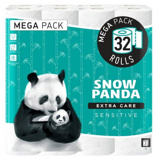 Сніжна Панда Туалетная бумага  Extra Care Sensitive трехслойная 32 шт. (4820183971586) - зображення 1