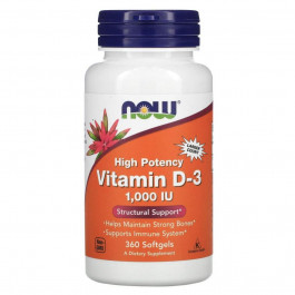 Now Vitamin D-3 1,000 IU  Foods 360 Softgels
