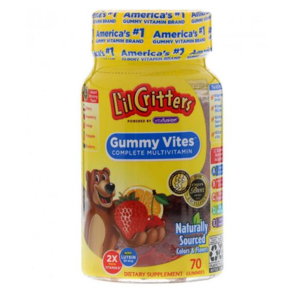 L'il Critters Дитячі мультивітаміни L'il Critters Gummy Vites Complete Multivitamin 70 Gummies - зображення 1