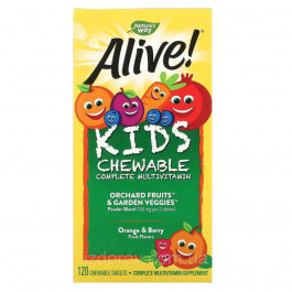 Nature's Way Мультивітаміни для дітей Alive! Children's Chewable Multi-Vitamin 120 Tabs (Orange + Berry)