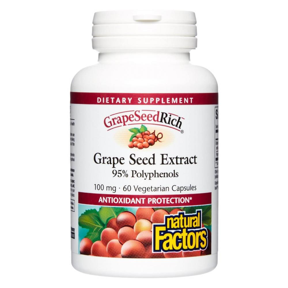 Natural Factors Grape Seed Extract 100 mg 60 Caps - зображення 1