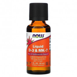 Now Liquid Vitamin D-3 & MK7 2500 IU/100 mcg 30 ml