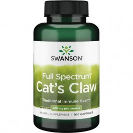 Swanson Натуральная добавка Swanson Cat's Claw 500 mg Full Spectrum, 100 капсул