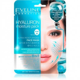 Eveline Hyaluron Moisture Pack супер зволожуюча заспокоююча текстильна маска