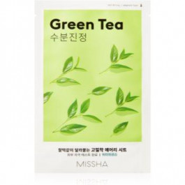 Missha Airy Fit Green Tea заспокійлива косметична марлева маска с зеленим чаєм 19 гр