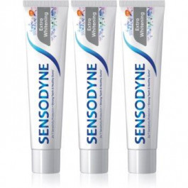   Sensodyne Extra Whitening відбілююча зубна паста з фтором для чутливих зубів 3x75 мл