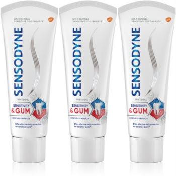 Sensodyne Sensitivity & Gum Whitening відбілююча зубна паста для захисту зубів та ясен 3x75 мл - зображення 1