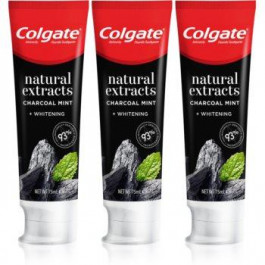 Colgate Natural Extracts Charcoal + White відбілююча зубна паста з вугіллям 3 x 75 мл