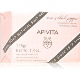 Apivita Natural Soap Rose & Black Pepper очисне тверде мило 125 гр