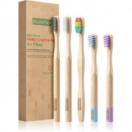 KUMPAN AS06 зубна щітка бамбукова подарунковий набір 5 кс