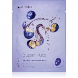 KORIKA SuperFruits Blueberry - Detoxifying Sheet Mask Тканинна маска для детоксикації Blueberry 25 гр