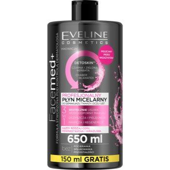 Eveline FaceMed+ очищуюча міцелярна вода для зняття макіяжу з детокс-ефектом 650 мл - зображення 1