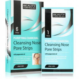 Beauty Formulas Clear Skin Purifying Charcoal очищуюча маска з активованим вугіллям на ніс 6 кс