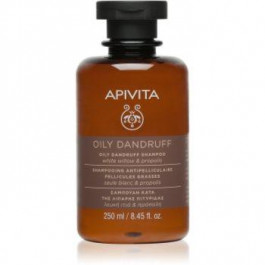 Apivita Holistic Hair Care White Willow & Propolis шампунь проти лупи для жирного волосся 250 мл
