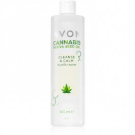 AVON Cannabis Sativa Oil Cleanse & Calm Міцелярна вода для зняття макіяжу має заспокійливі властивості 40