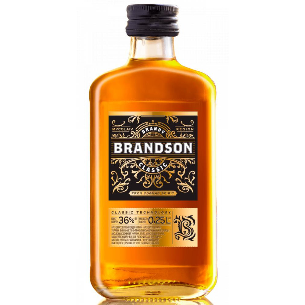Коблево Бренді  Brandson Classic, 36%, 0,25 л (4820182221361) - зображення 1
