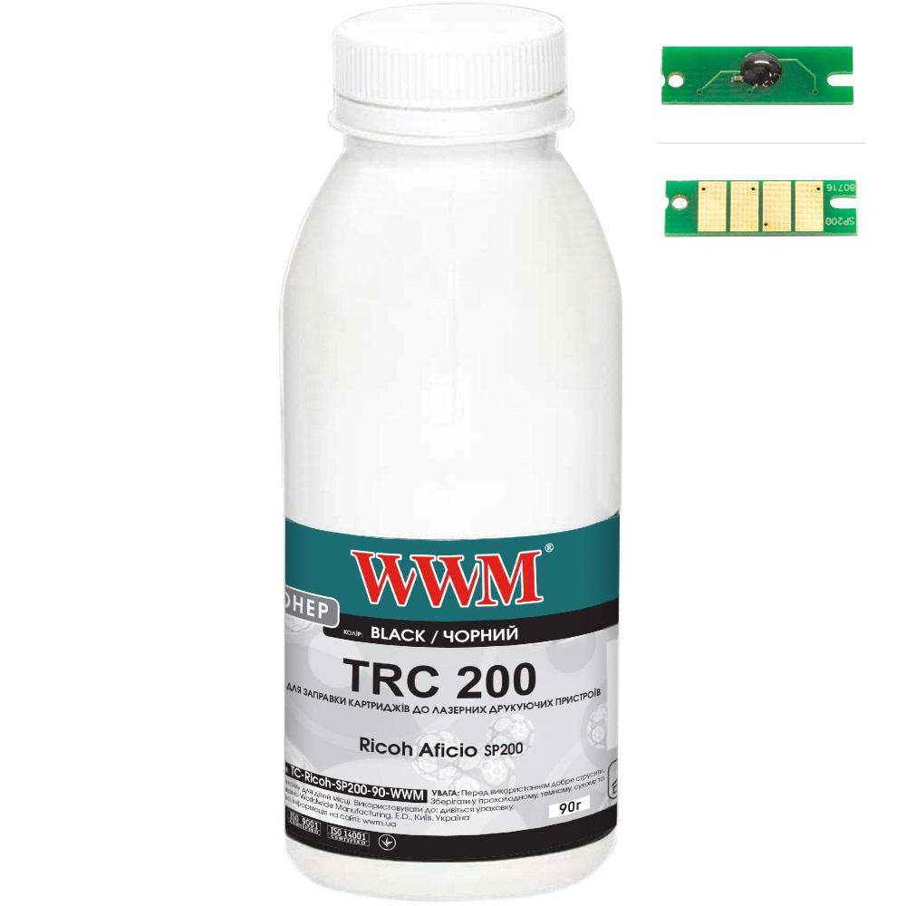 WWM Тонер Ricoh Aficio SP200, 90г Black, chip (TC-Ricoh-SP200-90-WWM) - зображення 1