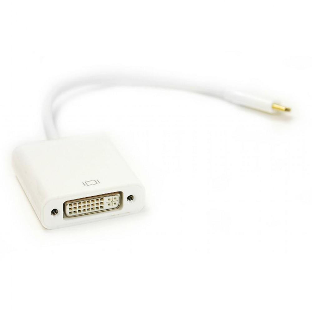 PowerPlant USB-C - DVI 0.15м White (DV00DV4063) - зображення 1