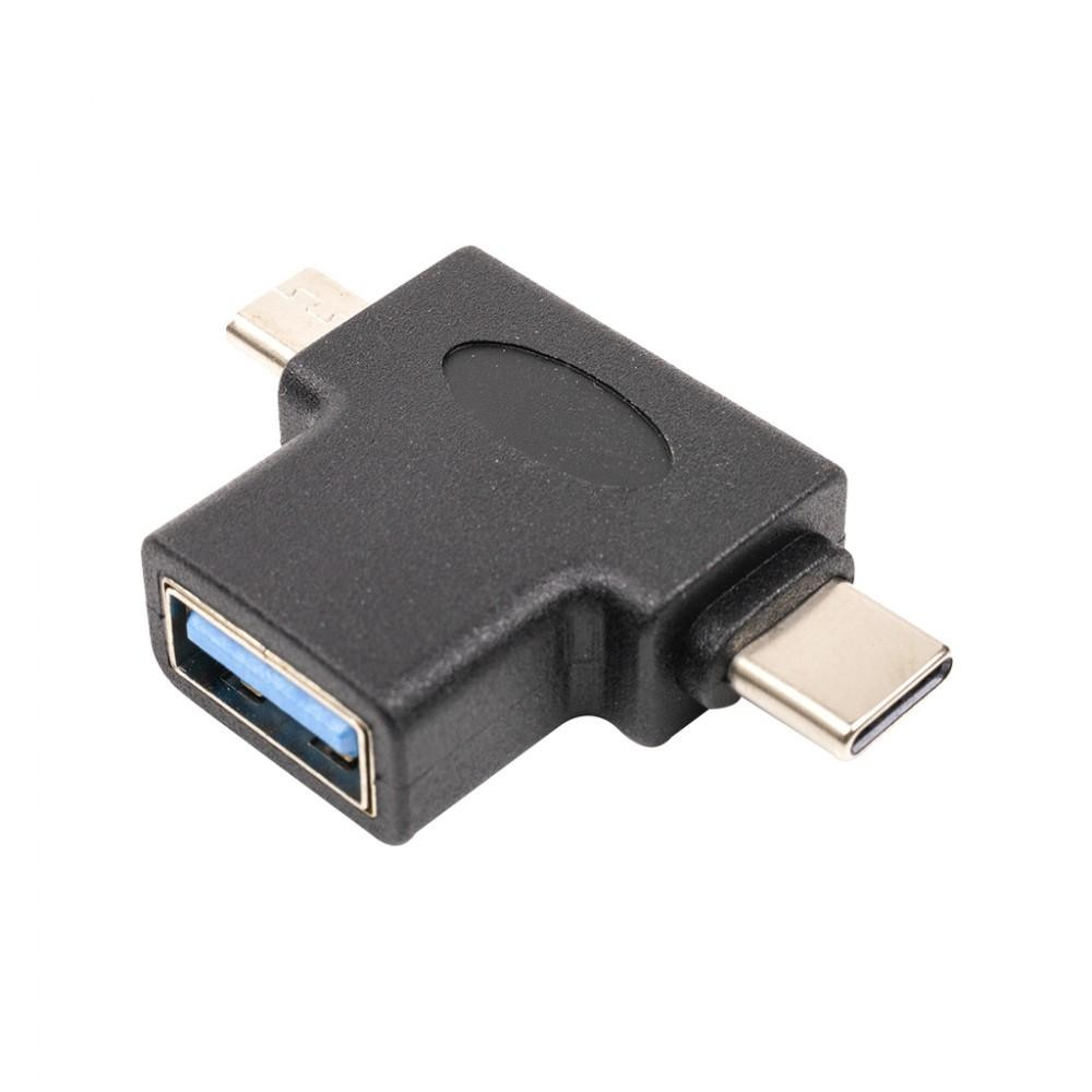 PowerPlant USB 2.0 AF - Type-C/Micro-B (CA913121) - зображення 1