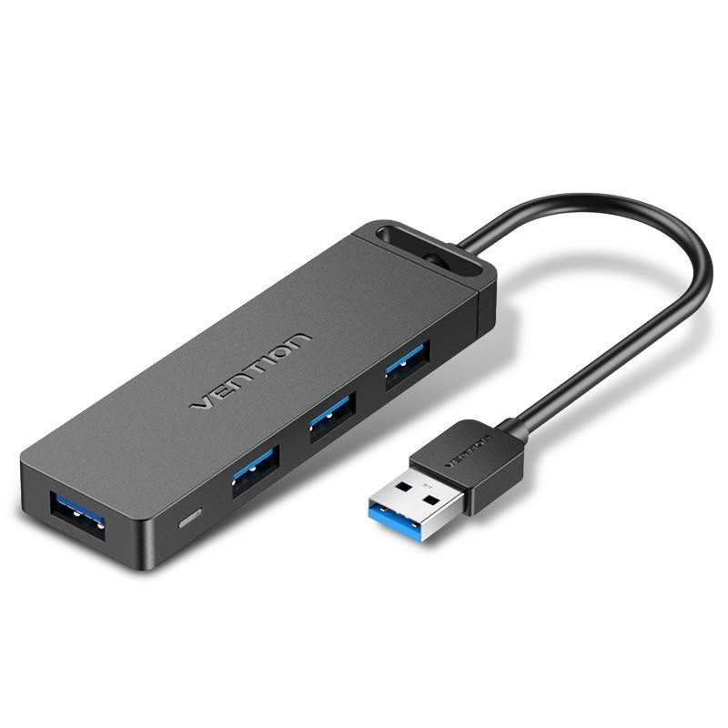 Vention Vention 4-Port USB 3.0 Hub With Power Supply 0.15m Black (CHLBB) - зображення 1