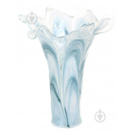 Antonio Tammaro Ваза скляна  Fiore 38 см білий із бірюзовим (VAS4594-141)
