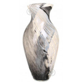 Antonio Tammaro Ваза скляна  Anfora 38,5 см чорно-білий авантюрин (VAS4038-1141)