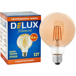 DeLux LED Globe G95 6W 2700К E27 Amber Filament (90016727)