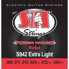 SIT strings S942 Extra Light Power Wound Nickel Electric Guitar Strings 9/42