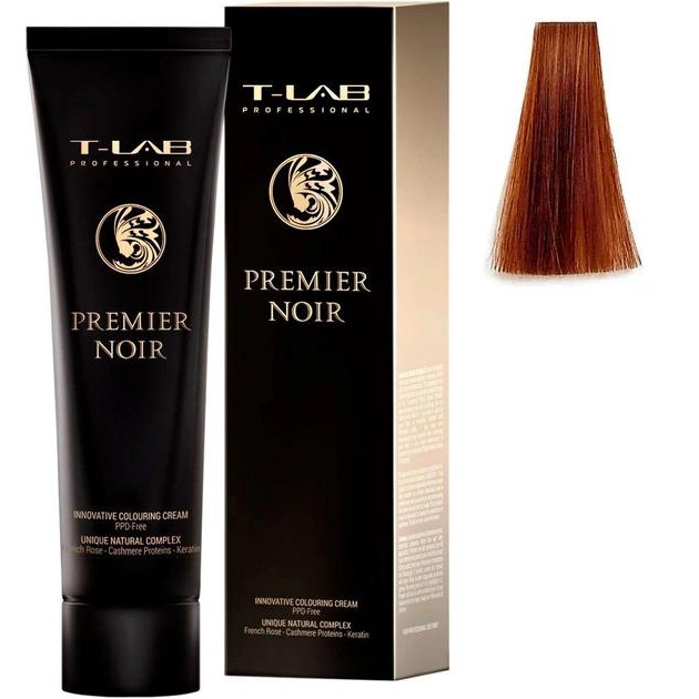 T-LAB Professional Крем-краска  Premier Noir Innovative Colouring Cream 7.43 Copper golden blonde, 100 мл - зображення 1