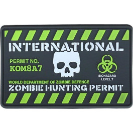  Шеврон KOMBAT Zombie Hunting Permit 8x5 см (kb-zhpp)