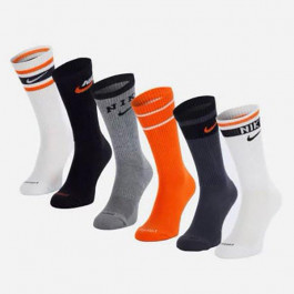 Nike Набір шкарпеток  U NK ED PLS CSH CRW 6P 144 RTO DX7670-902 38-42 6 пар Білий/Чорний/Сірий/Оранжевий 