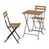 IKEA TARNO Стол+2 стула, для сада, акация, черный, серо-коричневая морилка, сталь (698.984.15) - зображення 1