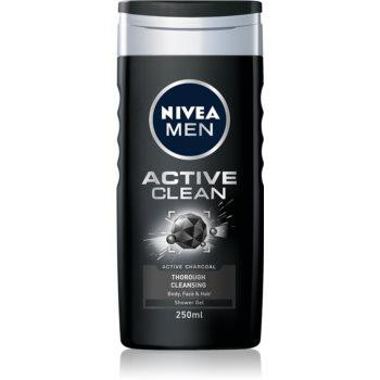 Nivea Men Active Clean гель для душу для обличчя, тіла та волосся для чоловіків  250 мл - зображення 1