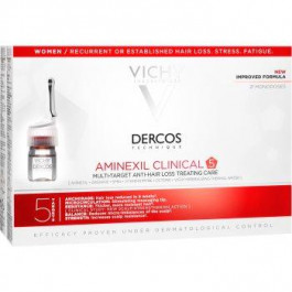 Vichy Dercos Aminexil Clinical 5 цільовий догляд проти випадіння волосся для жінок 21 x 6 мл