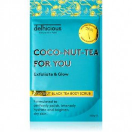 delhicious COCO-NUT-TEA FOR YOU COCONUT BLACK TEA зволожуючий пілінг для тіла для сухої та чутливої шкіри 100 г