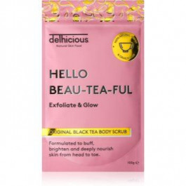 delhicious HELLO BEAU-TEA-FUL ORIGINAL BLACK TEA розгладжуючий пілінг для тіла 100 гр
