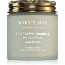 MARY & MAY Cica Tea Tree Soothing мінеральна очищуюча маска з глиною Для заспокоєння шкіри 125 гр