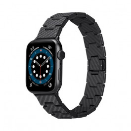 Pitaka Ремiнець  Carbon Fiber Watch Band Retro Black/Grey for Apple Watch 49/45/44mm (AWB1004)